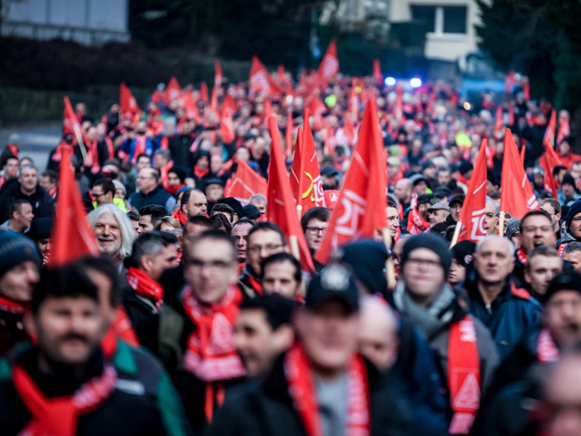 Menschenmenge bei einem Streik