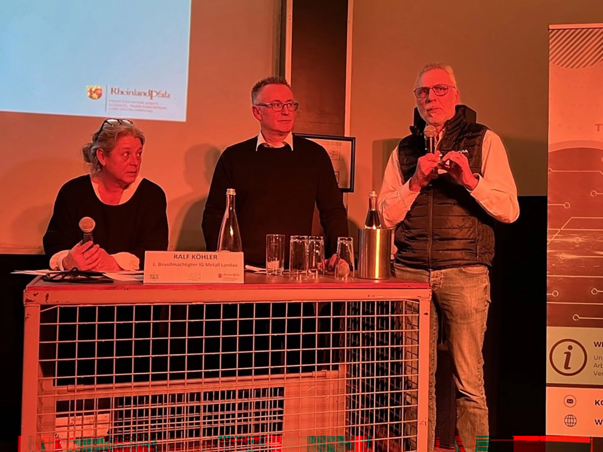 Claudia Grässle (TBS), Ralf Köhler (IGM), Karl-Friedrich Wingert (BR Faurecia)