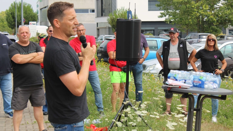Protestkundgebung bei Eberspächer catem in Herxheim