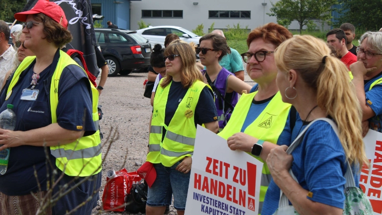 Protestkundgebung bei Eberspächer catem in Herxheim
