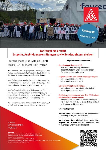 Faurecia Tarif-Flugblatt